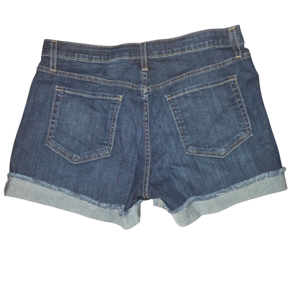 "Just Black Denim" Distressed Cuffed Jean Shorts - Picture 2 of 3